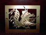 Custom gamecock silhouette.