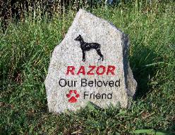 Stone pet memorials by decco blasting.