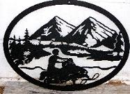 Metal wall art snow mobile
