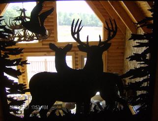 Metal deer silhouettes.